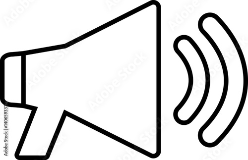 Megaphone music line style icon shape symbol. Isolated on transparent background.