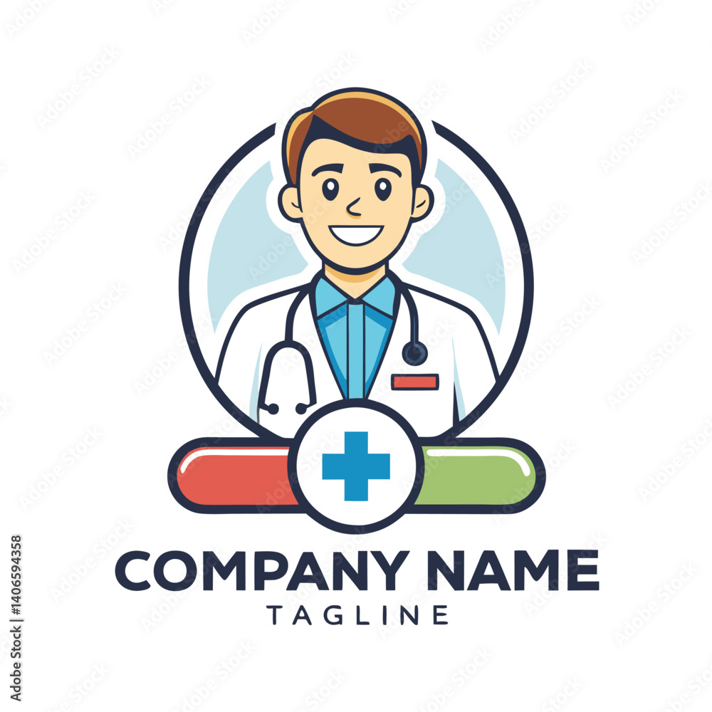 Friendly doctor logo, healthcare company Friendly doctor logo, healthcare company