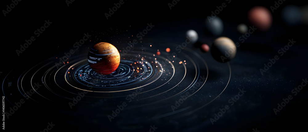 Obraz premium Celestial Dance of Planets