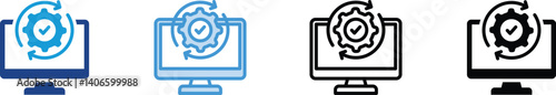 System icon set multiple style collection