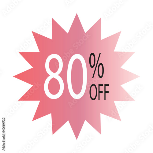 Simple icon of red discount stickers