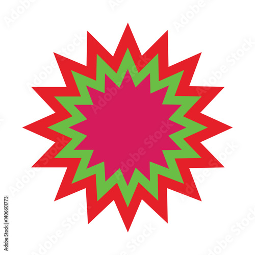 Simple icon of red discount stickers