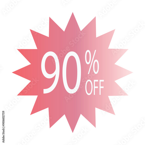 Simple icon of red discount stickers