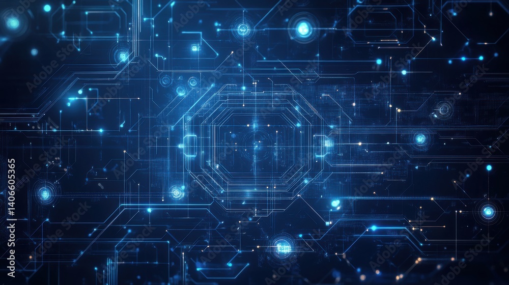 A vibrant, abstract representation of digital circuits and connections, showcasing a futuristic technology theme with glowing blue elements. A vibrant, abstract representation of digital circuits and connections, showcasing a futuristic technology theme with glowing blue elements.