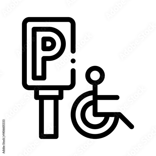 accessible parking line icon