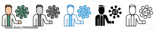 Virus Disease Icons Set – Editable Vector Icons in Multiple Styles