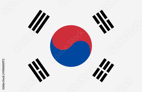South korea flag vector illustration