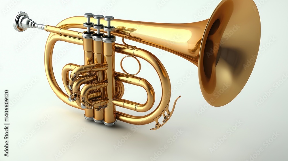 Obraz premium Polished Gold Trumpet