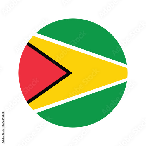 Free Download Flag of the Republic of Guyana. Round flag of Guyana. The official national flag of Guyana. - GFXLoad
