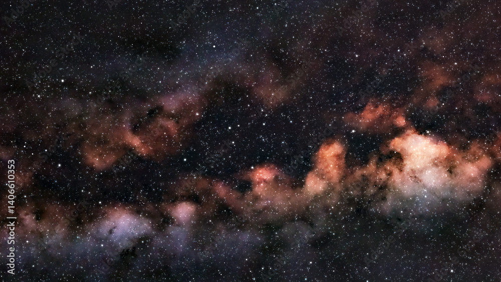 Milky way stars and constellations with a galaxy background.