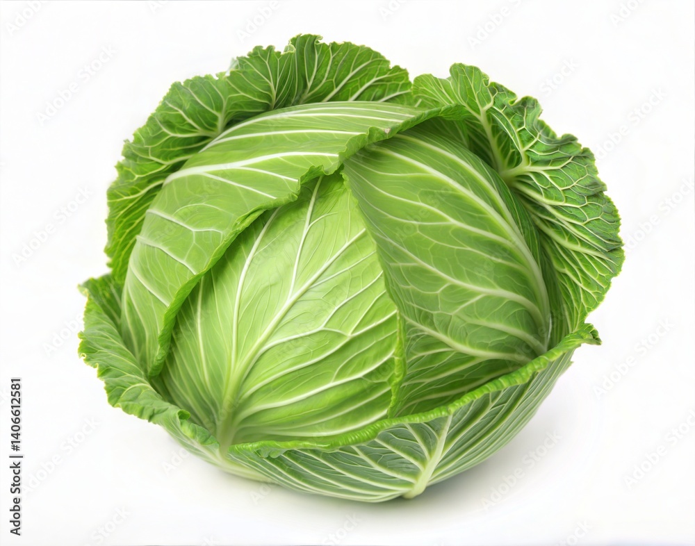 Obraz premium Fresh Green Cabbage Close-Up