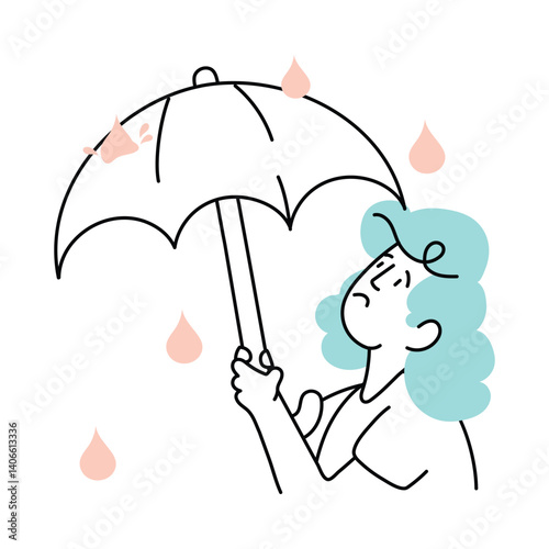 Heavy rain Vector style illustration.
