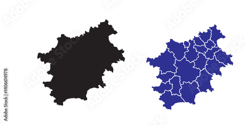 Andorra Map Vector Image on White Background.