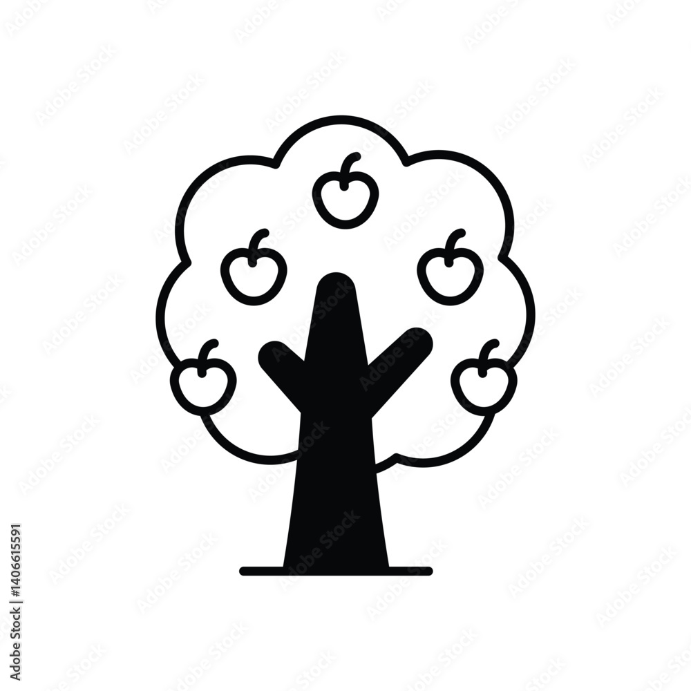Apple Tree icon vector stock illustration Apple Tree icon vector stock illustration