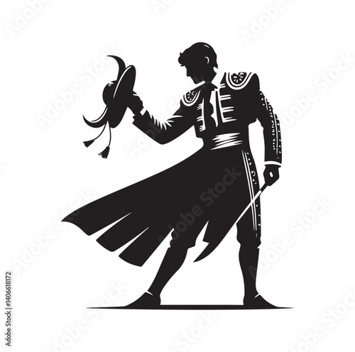 Matador silhouette vector illustration