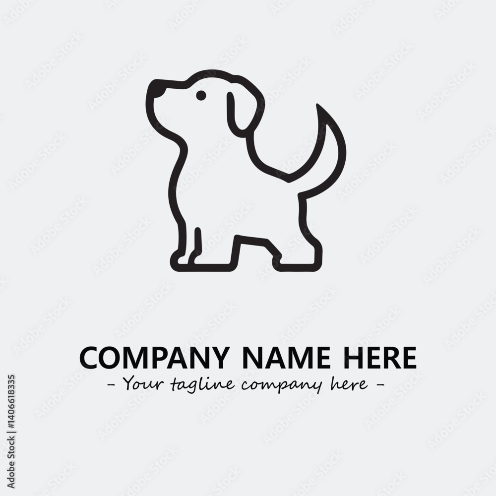 Obraz premium Dog illustration black and white for logo company vector image 