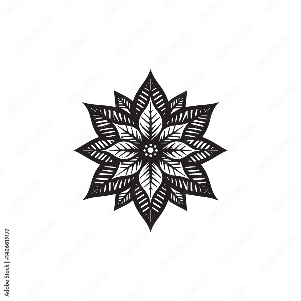 Obraz premium Poinsettia silhouette icon vector symbol design illustration
