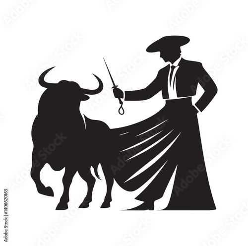 Matador silhouette vector illustration