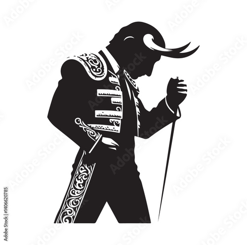 Matador silhouette vector illustration