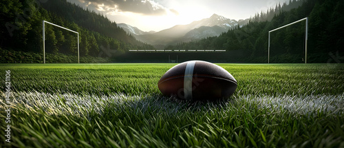 Scenic Football Field at Sunrise