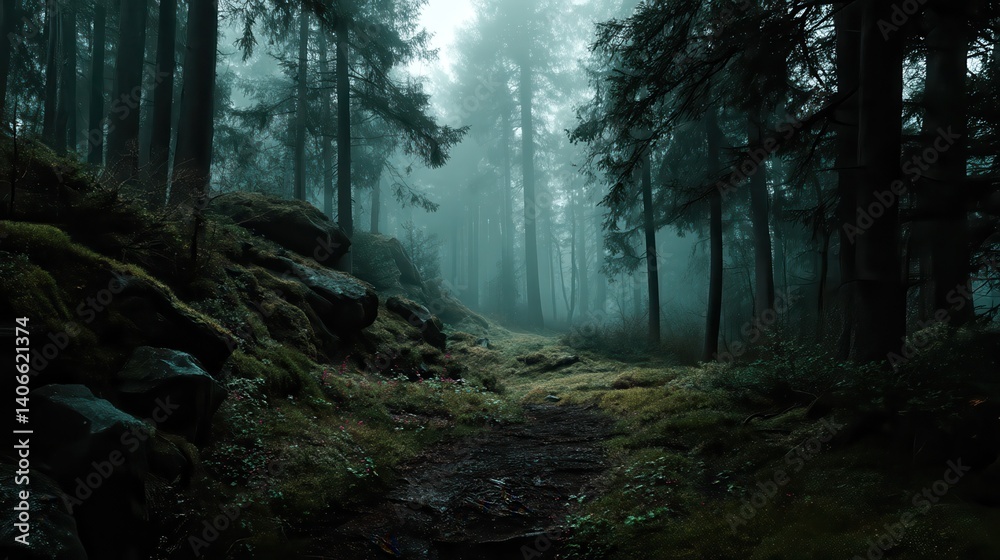 Obraz premium dark forest fantasy.
