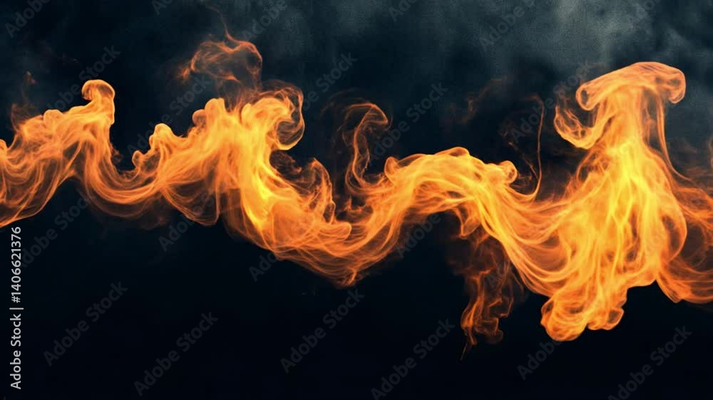 Fondo abstracto de llama o flama ardiendo horizontalmente