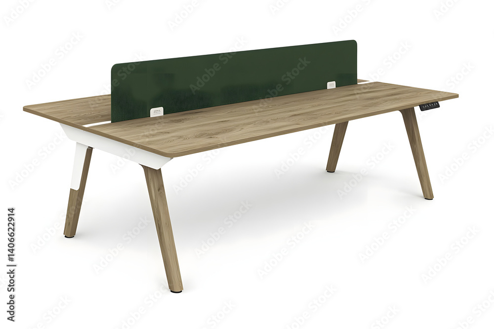 Modern Wooden Desk with Privacy Screen Modern Wooden Desk with Privacy Screen