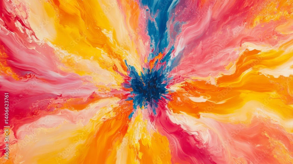 Obraz premium Vibrant Abstract Painting with Swirling Colors