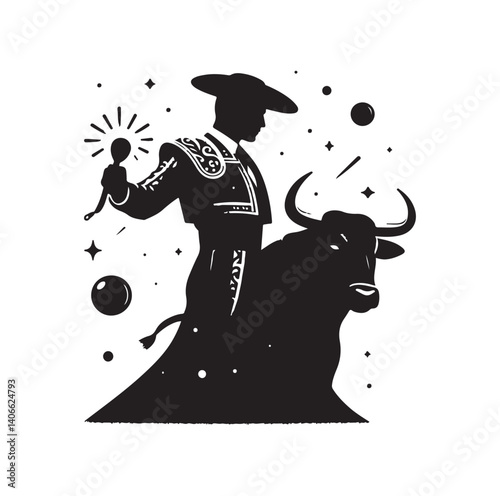 Matador silhouette vector illustration