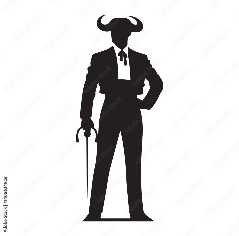 Matador silhouette vector illustration