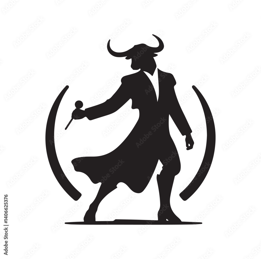 Fototapeta premium Matador silhouette vector illustration