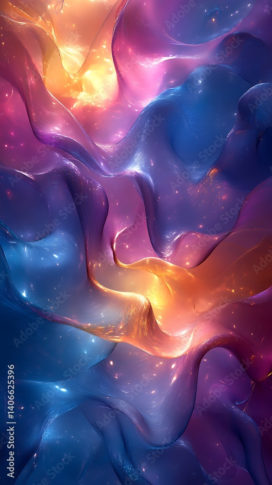 Naklejka premium Stunning Nebula Galaxy Abstract Art Wallpaper, Mobile Wallpaper, 4K Resolution