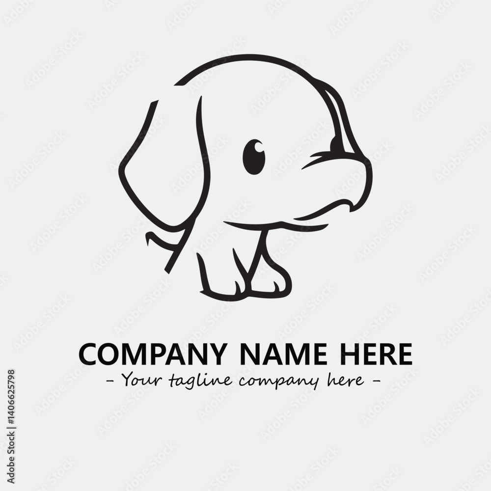 Dog illustration black and white for logo company vector image
Dog illustration black and white for logo company vector image