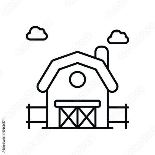 Barn icon vector stock illustration