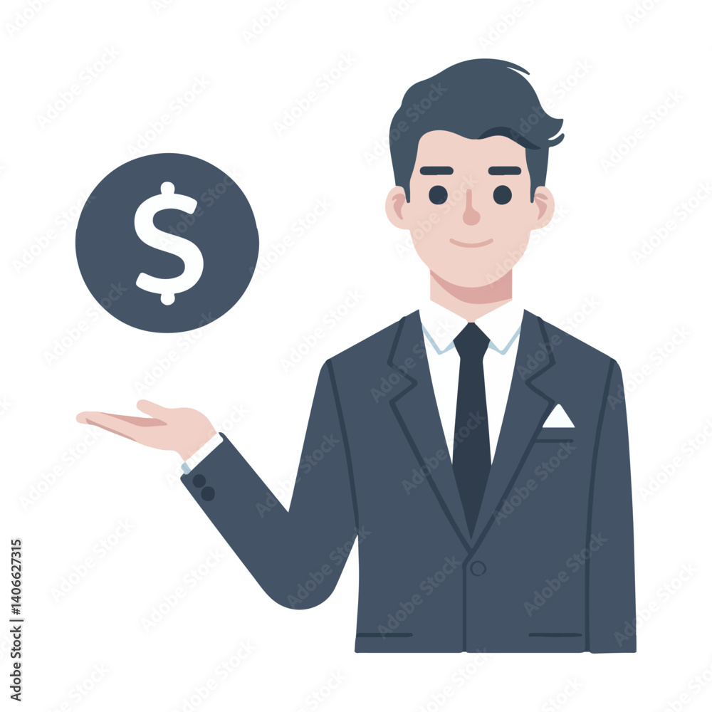 vector businessman presentation gesture vector businessman presentation gesture