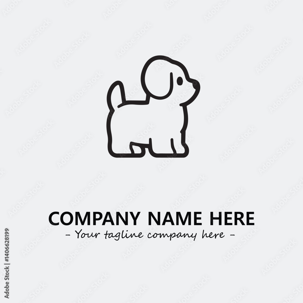 Obraz premium Dog illustration black and white for logo company vector image 