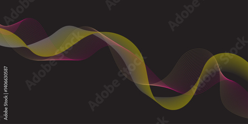 abstract blue wave background pink ribbon isolated on white