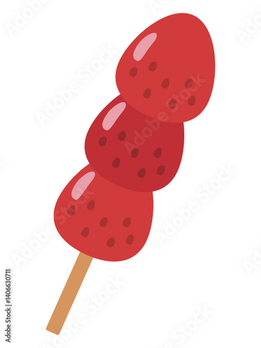 いちご飴のイラスト