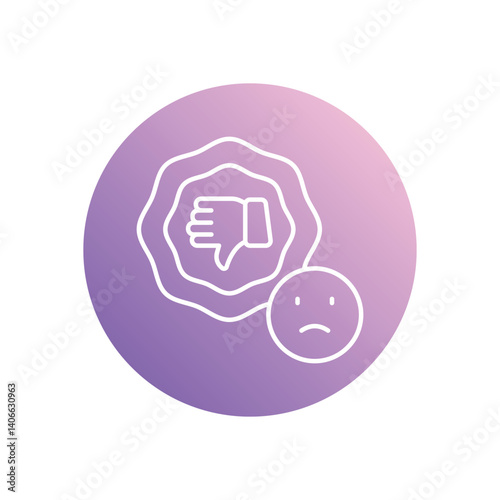 Unsatisfactory icon vector stock illustration