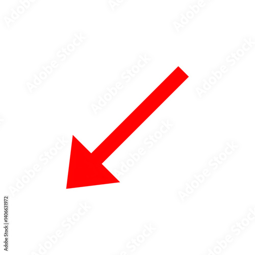 red arrow on white background