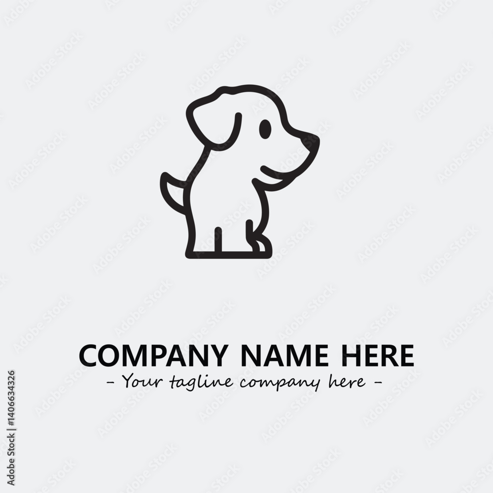 Obraz premium Dog illustration black and white for logo company vector image 