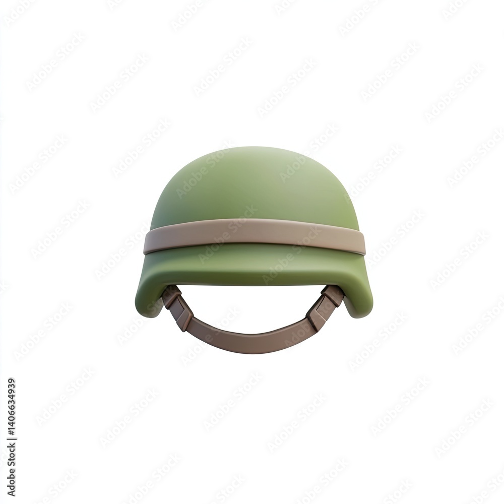 3D Render of Military Helmet Green and Beige Protective Gear 3D Render of Military Helmet Green and Beige Protective Gear