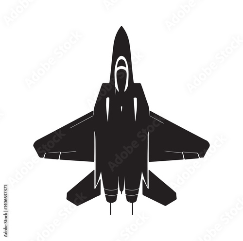 Fighter jet silhouette vector illustration