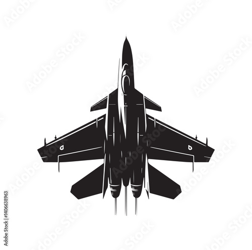 Fighter jet silhouette vector illustration
