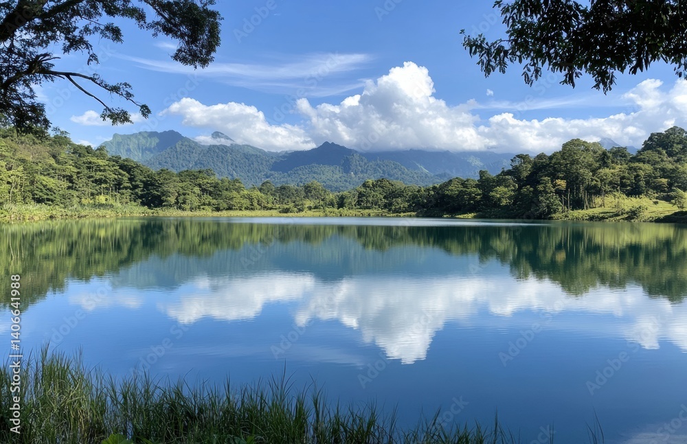 Fototapeta premium mountain lake in the summer
