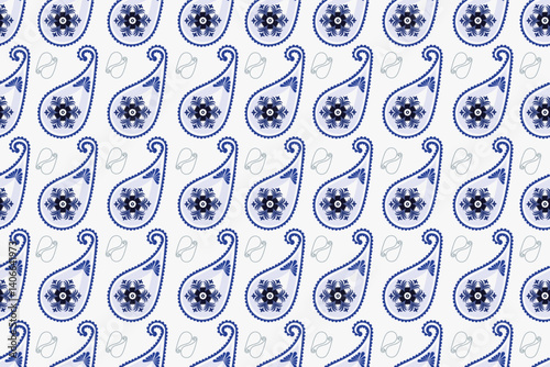 Paisley or Boteh seamless pattern is an ancient textile design from the Persian region, traditionally used to decorate carpets, shawls, and textiles. It is a distinctive and recognizable motif.