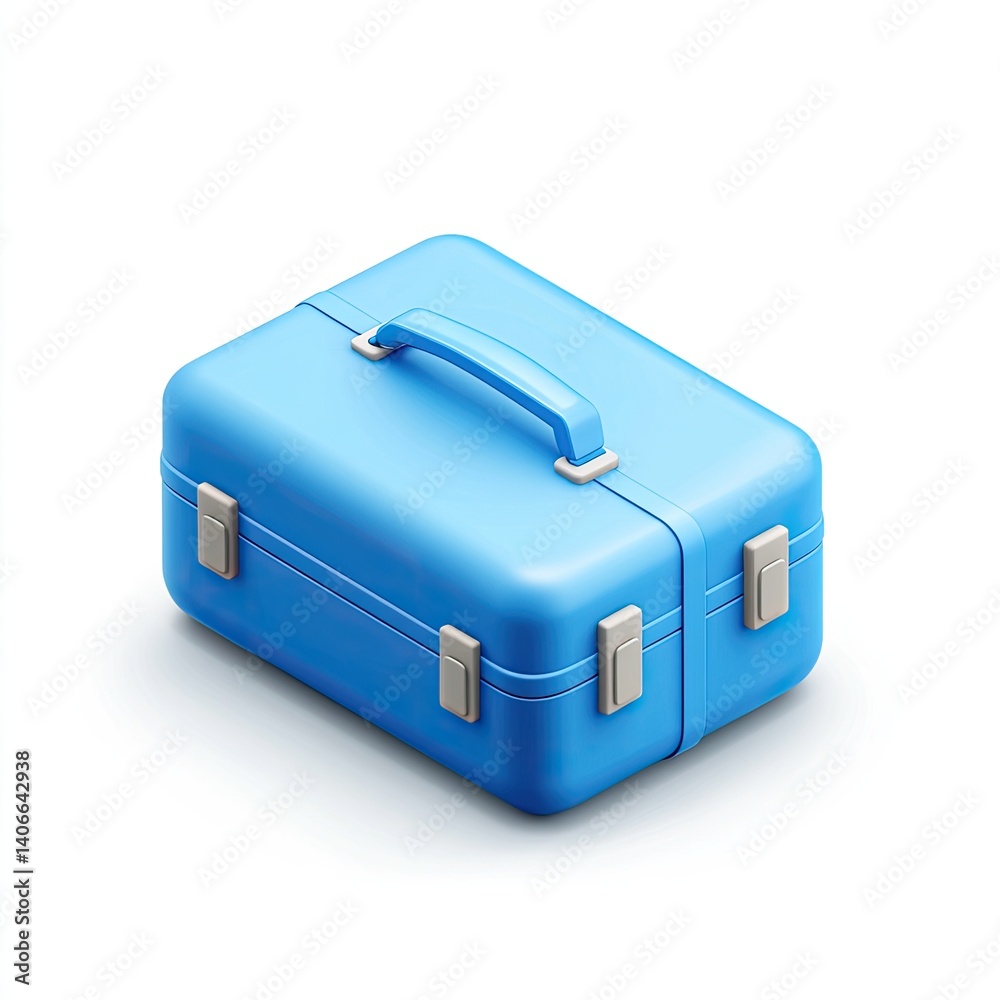 A Stunning 3D Render of a Blue Carry Case Ideal for Travel and Storage Needs A Stunning 3D Render of a Blue Carry Case Ideal for Travel and Storage Needs