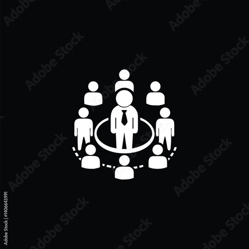 Person in Network Hub – Vector Illustration for Communication

