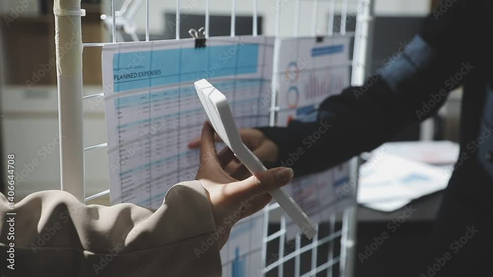 Accounting company provide finance and taxation planning for profitable cash flow, Auditor and accountant team working in office, analyze financial data and accounting record with calculator.Insight