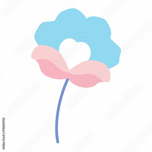 A single cotton candy cosmos isolated on a white background. 